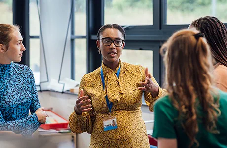 A gathering of students and teachers